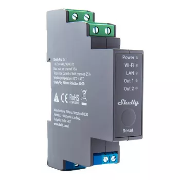 Shelly Pro 2 DIN Sliedes WiFi/LAN/Bluetooth Pārslēgšanas Relejs