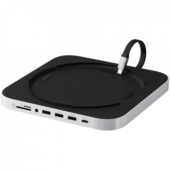 Satechi ST-GMMSHS Statīvs un Hubs Mac Mini/Studio ar NVMe SSD Slotu, USB 3.2 Gen 2, Balts