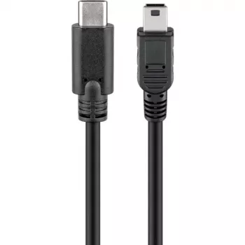 USB kabelis Goobay 67989 0,5 m Mini-USB B uz USB-C Melns