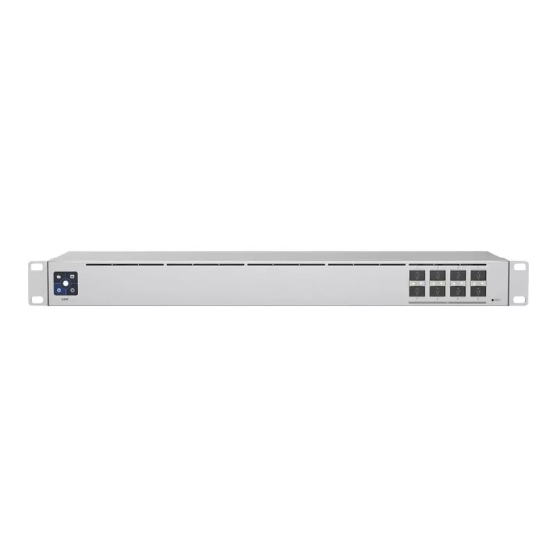 Tīkla slēdzis Managed L2 UBIQUITI USW-Aggregation — 8 SFP+ sloti, 10G atbalsts, bez ventilatora, 1U plaukts, sudrabs