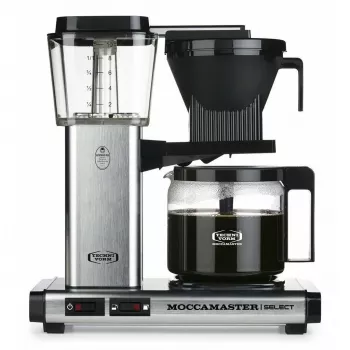 Pilienu kafijas automāts MOCCAMASTER KBG 741 — 1.25 L tvertne, 10 krūzīšu krūze, 1520 W, nerūsējošais tērauds/melns