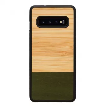 Viedtālruņa maciņš man and wood Galaxy S10 — bambusa mežs melns