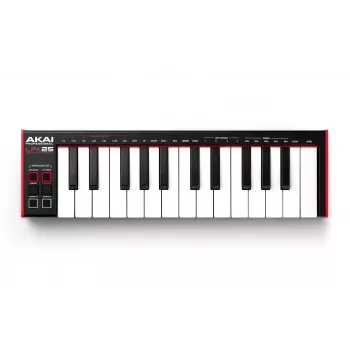 AKAI LPK25 MKII 25 taustiņu USB miniatūra MIDI tastatūra — oktāvas pārslēgšana, arpedžators, 6 pogas, sarkana