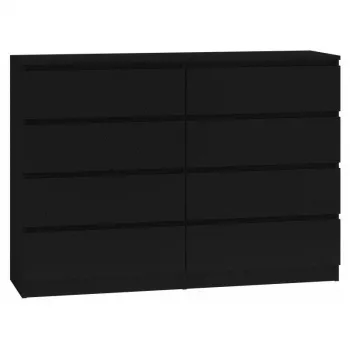 Kumode top e shop M8 140 CZERŃ — 8 atvilktnes, skaidu plātne, 1380×400×970 mm, melna