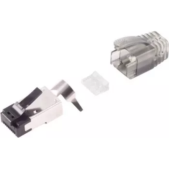 Vadu savienotājs RJ-45 melns sudraba S/CONN 08-02050 vīrišķais