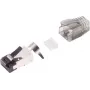 Vadu savienotājs RJ-45 melns sudraba S/CONN 08-02050 vīrišķais