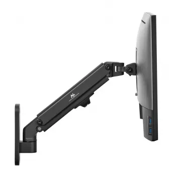 Sienas monitora stiprinājums MACLEAN MC-458, gāzes atspere, regulējams augstums, viens ekrāns, VESA 75x75–100x100, līdz 7 kg, slīpums -45°–90°, maks. sniedzamība 35,5 cm