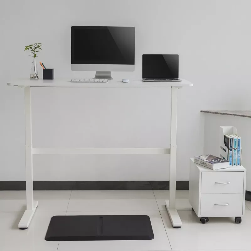 Rokas regulējams augstuma galds Ergo Office, max 40 kg, max augstums 117 cm, ar virsmu stāvus un sēdus darbam, ER-401 W