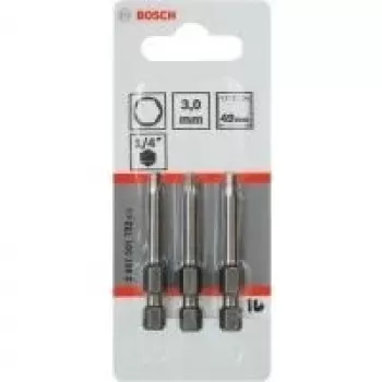 Urbgriežņu komplekts Bosch 3 gab. īpaši ciets, Hex 3 mm, 49 mm garums, 1/4 collu kāts