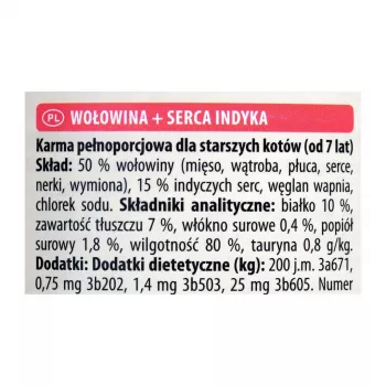 ANIMONDA Carny Senior liellopa un tītara sirdis - slapjš kaķu barība - 400g