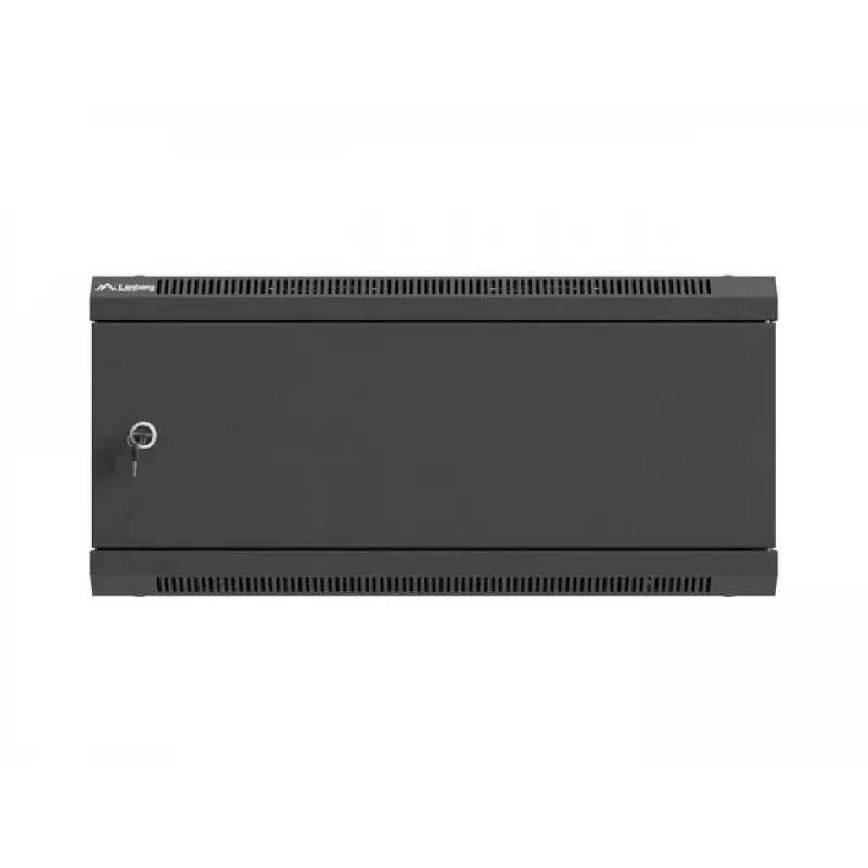 Sienas stiprinājuma 19 collu skapis LANBERG 4U 600x450 mm melns ar metāla durvīm