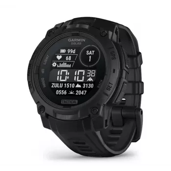 GARMIN Instinct 3 45mm Solar Tactical Edition Black — 45 mm, saules uzlāde, GPS, sirdsdarbības sensors