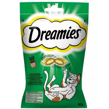 Kaķu gardumi Dreamies ar kaķumētru 60 g – kraukšķīgi gaļas kumosiņi