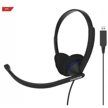 Koss CS200 USB austiņas ar mikrofonu, vadu, lentes dizains, melnas