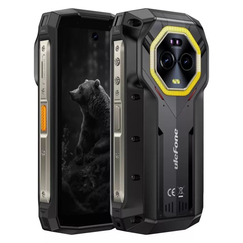 Ulefone Armor Mini 20 viedtālrunis, 4,7 collu, Helio G99, 8GB RAM, 256GB, 6200 mAh, Android 14, melns