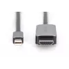 DIGITUS DB-340109-010-S - Adaptera kabelis - Mini DisplayPort (vīrietis) uz HDMI (vīrietis) - 1,0 m - 8K 60 Hz atbalsts - Melns