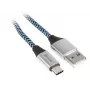 Tracer TRAKBK46266 USB kabelis USB 2.0 1 m USB-C USB-A Melns Zils Sudrabs