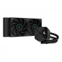 DeepCool LS520S Zero Dark AIO šķidruma dzesēšanas sistēma procesoram, 240 mm, 2x 120 mm PWM ventilatori, AM4/AM5/LGA2066, melna