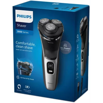 Elektriskais skuveklis Philips 3000 Series S3143/00 — 3 rotējošas galviņas, slapjā/sausā, Li-Ion, 60 min darbība