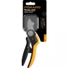 Dārza šķēres Fiskars Plus PowerLever Anvil melni oranža