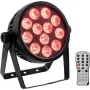 LED prožektors EUROLITE 4C-12 Silent Slim 12W RGBW – kompakts skatuves/ambientais apgaismojums