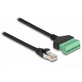 DeLOCK RJ45 kabelis Cat.6 spraudnis uz spaiļu bloku adapteris 30 cm Melns Zaļš