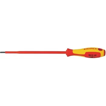 Knipex VDE spraudņu skrūvgriezis ar spraugu, asmens platums 4.5 mm, asmens garums 180 mm, DIN EN 60900 (98 21 45)