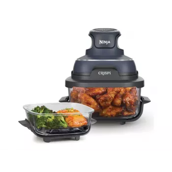 Ninja CRISPi Single 3.8 L 1700 W Karstā gaisa fritieris Zils, Pelēks, Caurspīdīgs