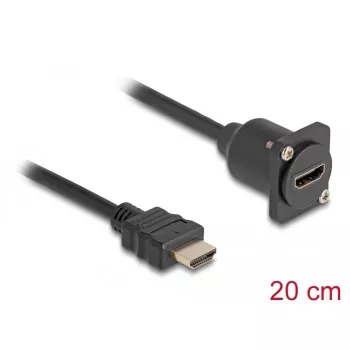 DeLOCK D-Type HDMI kabelis vīrietis-sieviete melns 20 cm