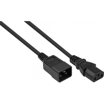 kabelmeister pagarinātāja vads IEC C20 kontaktdakša – IEC C13 kontaktligzda, melns, 1,00mm², 3m