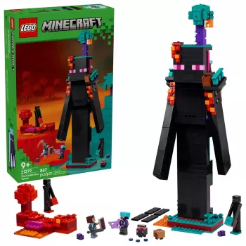 Būvējamā rotaļlieta LEGO Minecraft komplekts 21279 Enderman tornis, 867 gabali, 2 minifigūras, 450 mm augstums