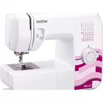 Mājsaimniecības šujmašīna Brother RH127VP2 — 27 programmas, 820 RPM, 5 mm dūriena platums, brīvā roka, LED displejs