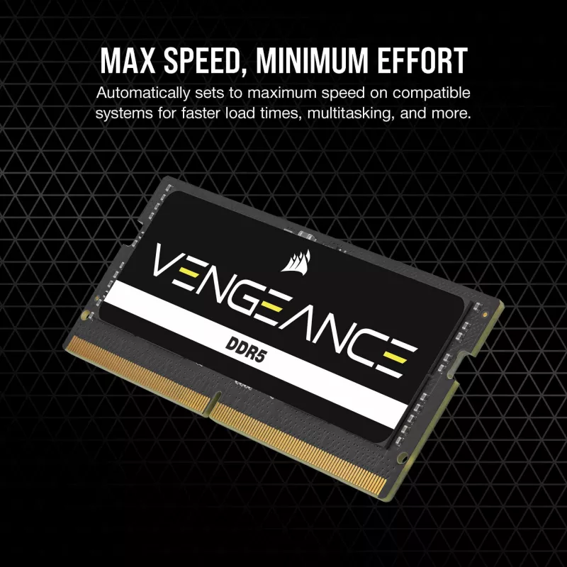 Corsair Vengeance SO-DIMM 64 GB DDR5-5600 (2x 32 GB) Dual-Kit, melns, CMSX64GX5M2A5600C48