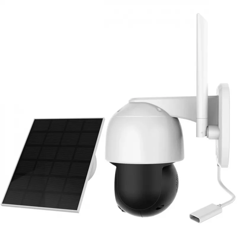 Foscam B4 Wi-Fi āra IP novērošanas kamera, kupolveida, 4 MP (2560 x 1440), ar saules bateriju, darbojas ar akumulatoru, grozāma un noliecama, 6x digitālais tālummaiņa, balta