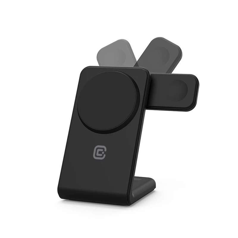 Crong CRG-MSPS-BLK iekštelpu lādētājs viedpulksteņiem, melns, bezvadu, Lightning/USB