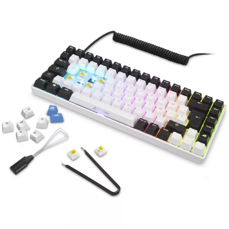 Sharkoon SKILLER SGK50 S3 Tastatūra Gaming Mehāniska USB AZERTY Baltā