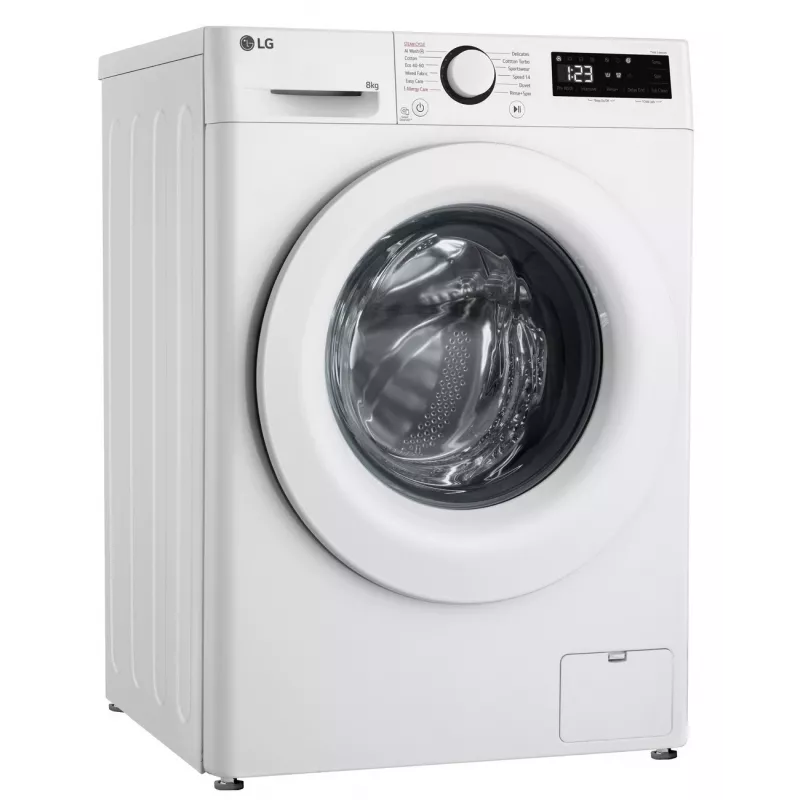 LG F2WR508SWW priekšējās ielādes veļas mašīna, 8 kg, 1200 RPM, tvaika funkcija