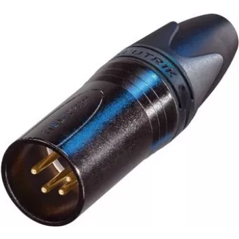 Neutrik XLR savienotājs, spraudnis, taisns, 4 polu, melns NC4MXX-B