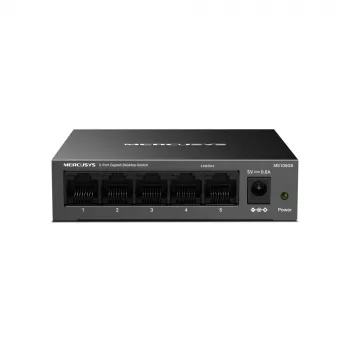 Mercusys MS105GS - Darbvirsmas slēdzis, 5 Gigabitu porti, melns