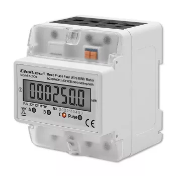 Trīsfāzu elektroniskais enerģijas skaitītājs QOLTEC 50900 400V LCD 4P