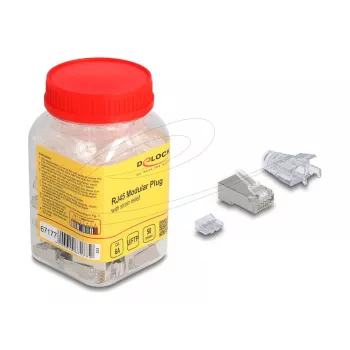 DeLOCK 67177 RJ45 vadu savienotājs sudraba caurspīdīgs vīrišķais 50 gab.