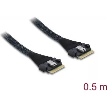 DELOCK PCIe 4.0 plānais SAS kabelis SFF-8654 8i līdz (0,5 m) modelis 82303