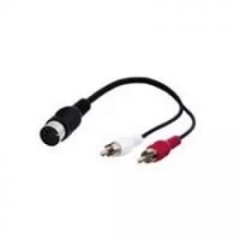 Wentronic Goobay DIN/RCA adaptera kabelis, 0,2 m - DIN ligzda 180° (5-pin) > 2x RCA spraudnis (audio kreisais/labais) (50004)