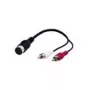 Wentronic Goobay DIN/RCA adaptera kabelis, 0,2 m - DIN ligzda 180° (5-pin) > 2x RCA spraudnis (audio kreisais/labais) (50004)