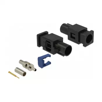 Koaksiālais savienotājs DELOCK 89755 — FAKRA A tēviņš, apzeltīti kontakti, 9.4×25.6×7.4 mm