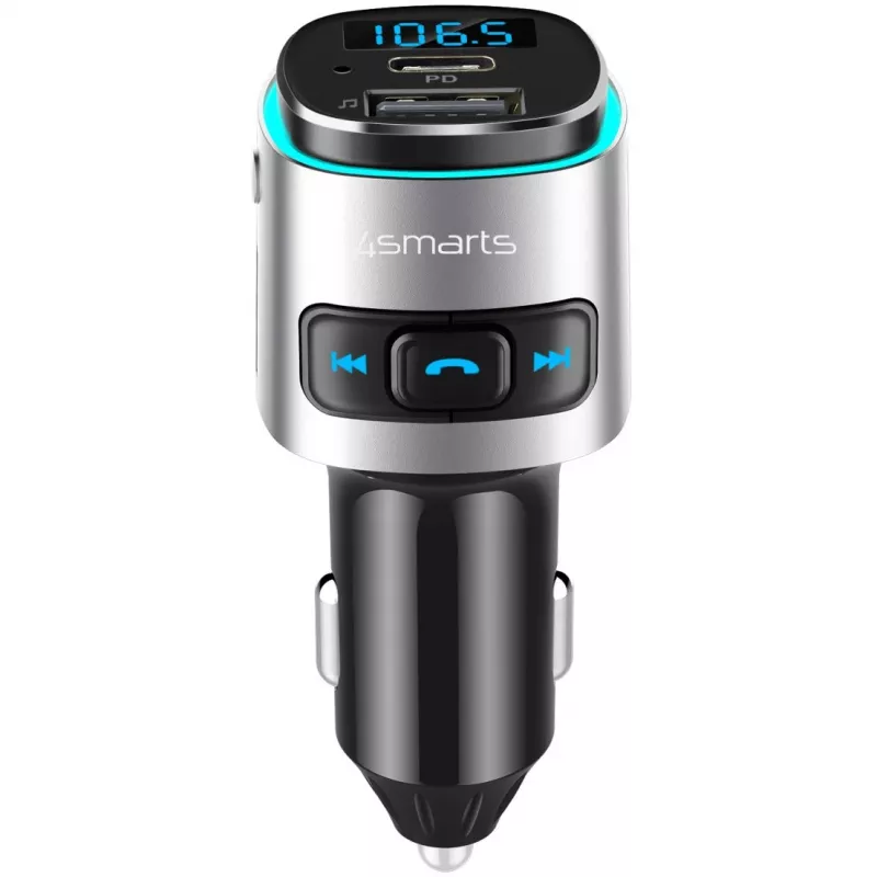 FM raidītājs 4smarts 456201 Cigar Lighters Melns Sudrabs AM FM Bluetooth