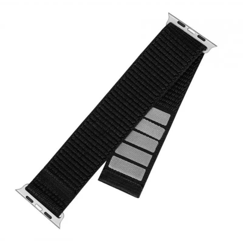 Nomaināma neilona siksniņa FIXED Sporty Strap Fixed FIXNST2-1029-BK Apple Watch Ultra 49mm, melna, 160–210 mm garums