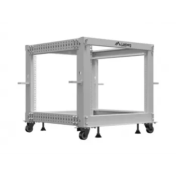 Atvērtais statīvs 19 inch 9U 600x600-1100 regulējams pelēks