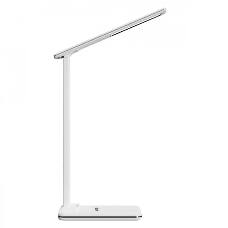 Media-Tech MT222 Leditou LED galda lampa ar 15 W Qi bezvadu uzlādi, pulksteni, modinātāju, termometru, baltā krāsā