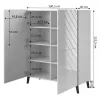 Shelving unit ABETO 100.5 x 40 x 121.5 cm melns/glancēts melns